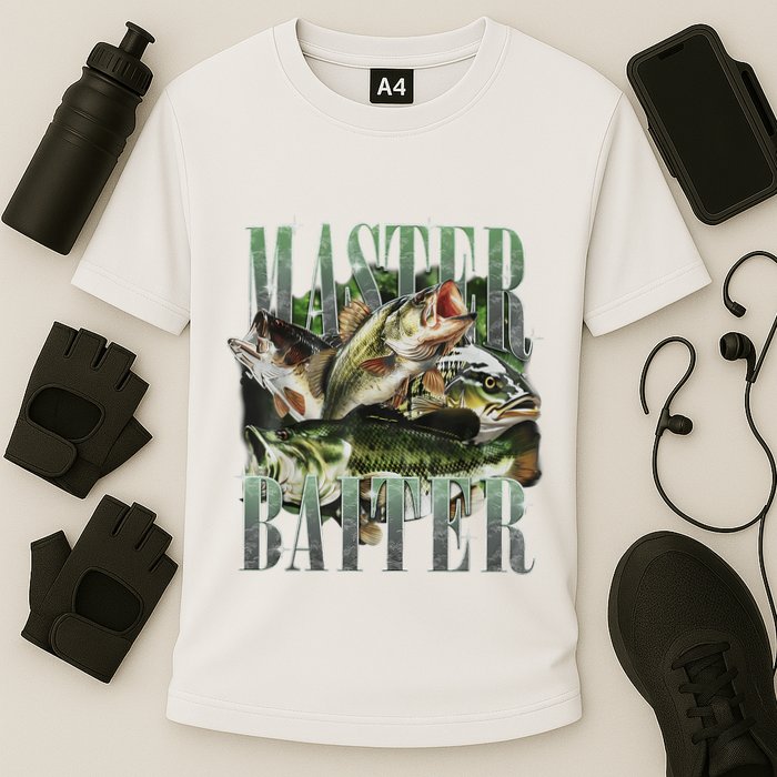Retro Sunset Fishing Master Baiter Fish Funny Fisherman Cooling Performance Crew T-Shirt