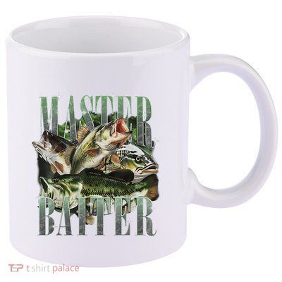 Retro Sunset Fishing Master Baiter Fish Funny Fisherman 11oz C Handle Ceramic Mug