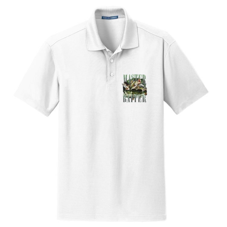 Retro Sunset Fishing Master Baiter Fish Funny Fisherman Dry Zone Grid Polo