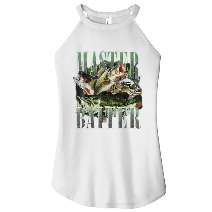 Retro Sunset Fishing Master Baiter Fish Funny Fisherman Women's Perfect Tri Rocker Tank