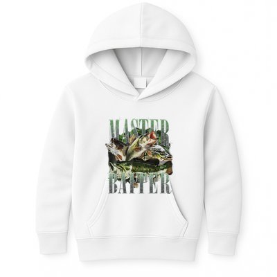 Retro Sunset Fishing Master Baiter Fish Funny Fisherman Kids Hoodie