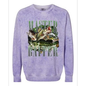 Retro Sunset Fishing Master Baiter Fish Funny Fisherman Colorblast Crewneck Sweatshirt