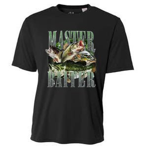 Retro Sunset Fishing Master Baiter Fish Funny Fisherman Cooling Performance Crew T-Shirt