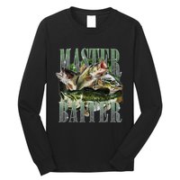 Retro Sunset Fishing Master Baiter Fish Funny Fisherman Long Sleeve Shirt