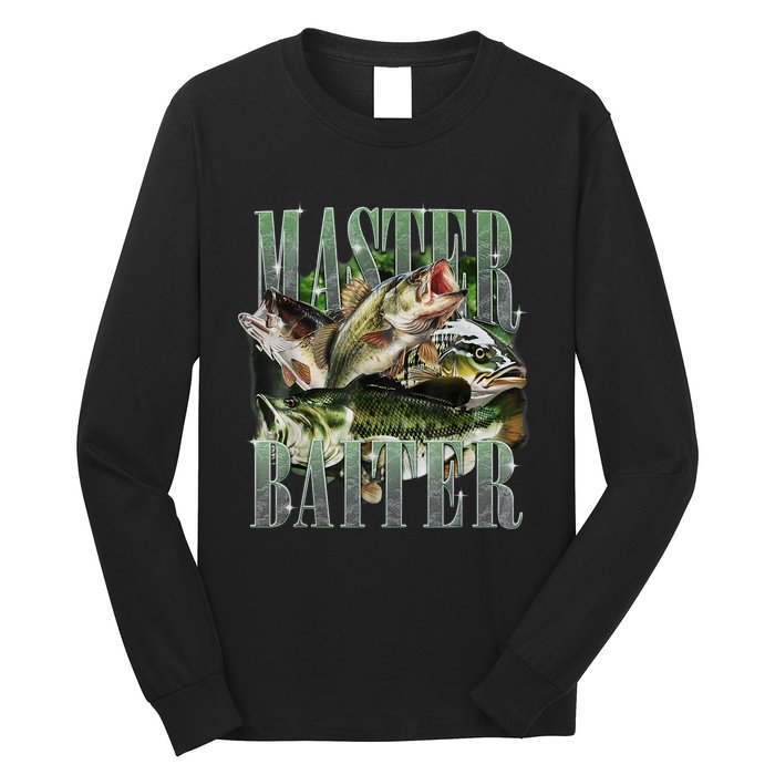 Retro Sunset Fishing Master Baiter Fish Funny Fisherman Long Sleeve Shirt