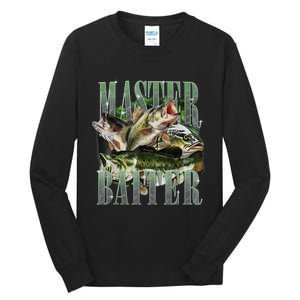 Retro Sunset Fishing Master Baiter Fish Funny Fisherman Tall Long Sleeve T-Shirt