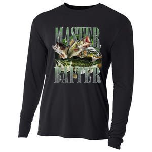 Retro Sunset Fishing Master Baiter Fish Funny Fisherman Cooling Performance Long Sleeve Crew