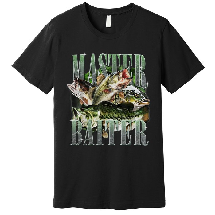 Retro Sunset Fishing Master Baiter Fish Funny Fisherman Premium T-Shirt