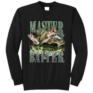 Retro Sunset Fishing Master Baiter Fish Funny Fisherman Tall Sweatshirt