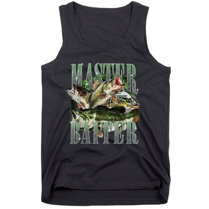 Retro Sunset Fishing Master Baiter Fish Funny Fisherman Tank Top