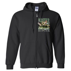 Retro Sunset Fishing Master Baiter Fish Funny Fisherman Full Zip Hoodie