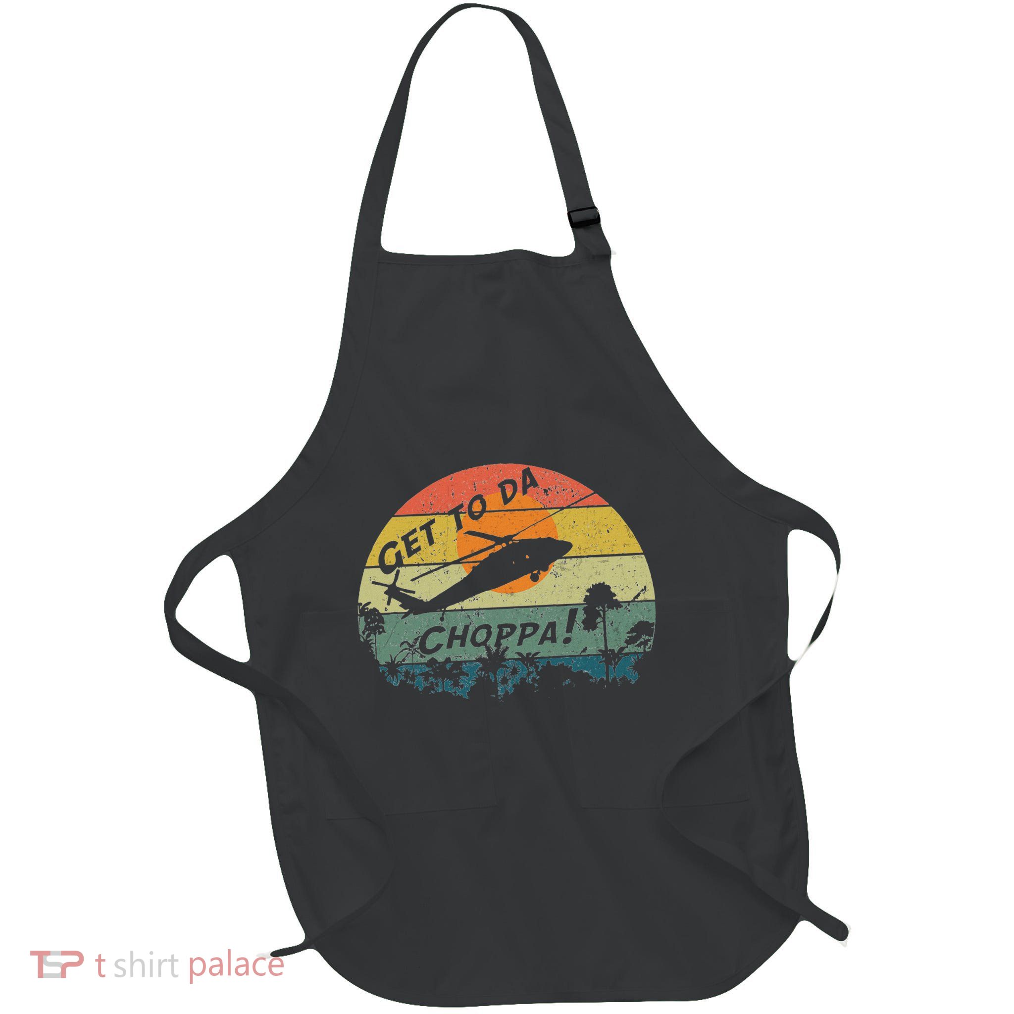 Retro Sci Fi Get To The Chopper Full-Length Apron With Pockets