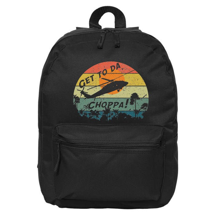 Retro Sci Fi Get To The Chopper 16 in Basic Backpack