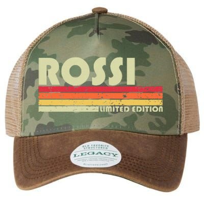 Rossi Surname Funny Retro Vintage 80s 90s Birthday Reunion Legacy Tie Dye Trucker Hat