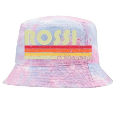 Rossi Surname Funny Retro Vintage 80s 90s Birthday Reunion Tie-Dyed Bucket Hat