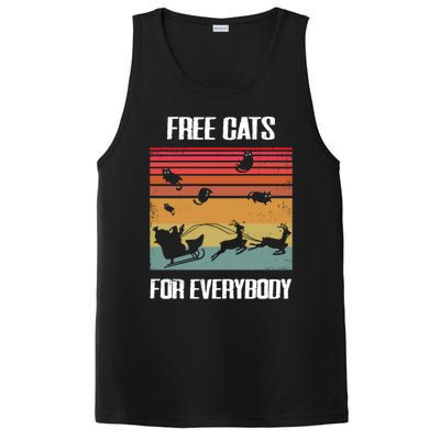 Retro Santa Free Cats For Everybody Sarcastic Christmas Meaningful Gift PosiCharge Competitor Tank