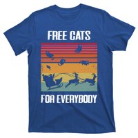 Retro Santa Free Cats For Everybody Sarcastic Christmas Meaningful Gift T-Shirt