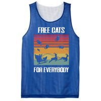 Retro Santa Free Cats For Everybody Sarcastic Christmas Meaningful Gift Mesh Reversible Basketball Jersey Tank