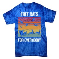 Retro Santa Free Cats For Everybody Sarcastic Christmas Meaningful Gift Tie-Dye T-Shirt