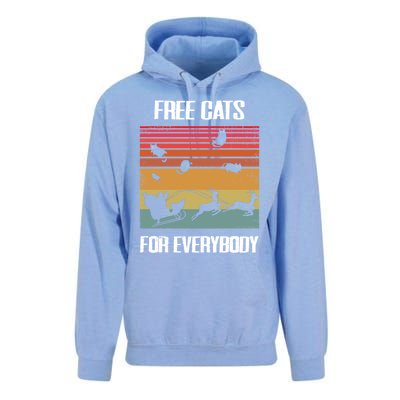 Retro Santa Free Cats For Everybody Sarcastic Christmas Meaningful Gift Unisex Surf Hoodie