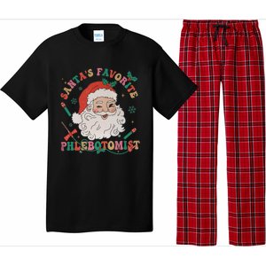 Retro SantaS Favorite Phlebotomist Xmas Phlebotomy Tech Cool Gift Pajama Set