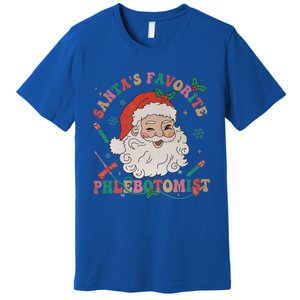 Retro SantaS Favorite Phlebotomist Xmas Phlebotomy Tech Cool Gift Premium T-Shirt