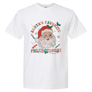 Retro SantaS Favorite Phlebotomist Xmas Phlebotomy Tech Cool Gift Garment-Dyed Heavyweight T-Shirt