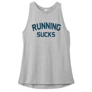 Running Sucks Funny Sport Runner Gift Idea Unisex Ladies PosiCharge Tri-Blend Wicking Tank