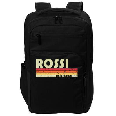 Rossi Surname Funny Retro Vintage 80s 90s Birthday Reunion Impact Tech Backpack