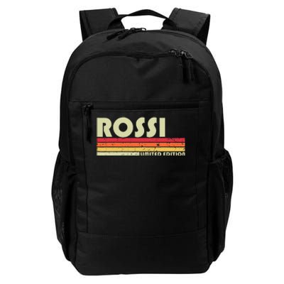 Rossi Surname Funny Retro Vintage 80s 90s Birthday Reunion Daily Commute Backpack