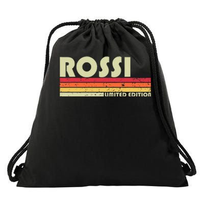 Rossi Surname Funny Retro Vintage 80s 90s Birthday Reunion Drawstring Bag