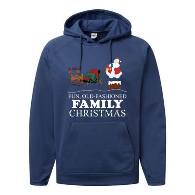 Retro Santa Fun Old Fashioned Family Christmas Funny Gift Performance Fleece Hoodie