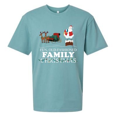 Retro Santa Fun Old Fashioned Family Christmas Funny Gift Sueded Cloud Jersey T-Shirt