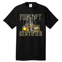 Retro Style Funny Forklift Operator Forklift Certified Tall T-Shirt