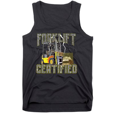 Retro Style Funny Forklift Operator Forklift Certified Tank Top