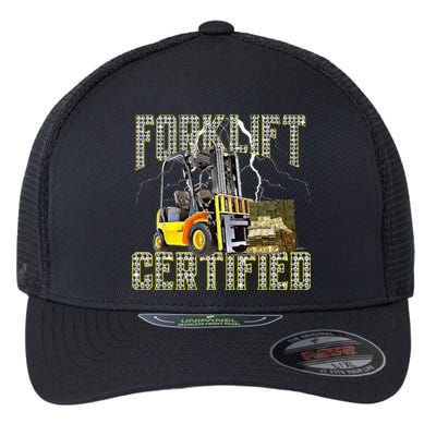 Retro Style Funny Forklift Operator Forklift Certified Flexfit Unipanel Trucker Cap