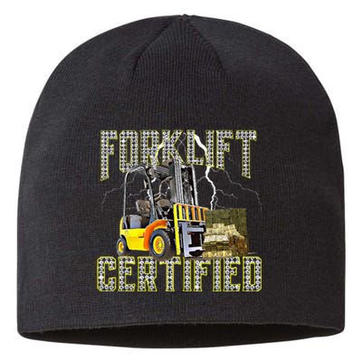 Retro Style Funny Forklift Operator Forklift Certified Sustainable Beanie