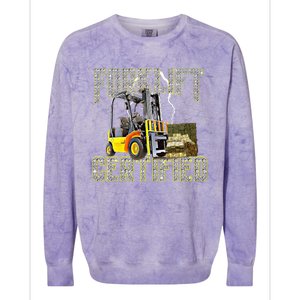 Retro Style Funny Forklift Operator Forklift Certified Colorblast Crewneck Sweatshirt