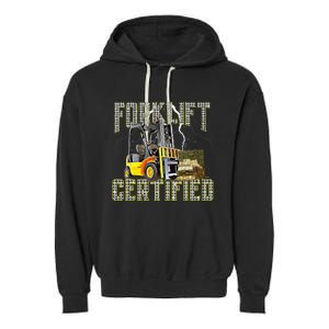 Retro Style Funny Forklift Operator Forklift Certified Garment-Dyed Fleece Hoodie