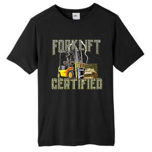 Retro Style Funny Forklift Operator Forklift Certified Tall Fusion ChromaSoft Performance T-Shirt