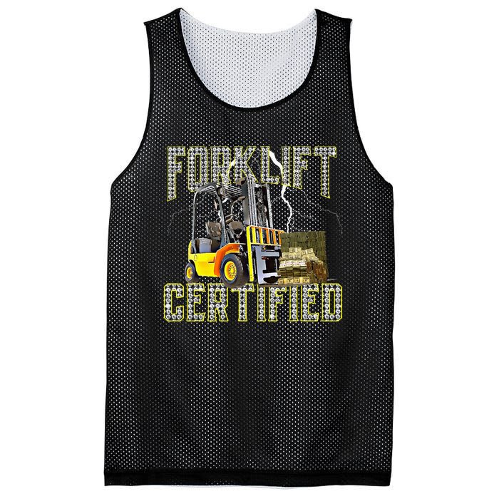 Retro Style Funny Forklift Operator Forklift Certified Mesh Reversible Basketball Jersey Tank