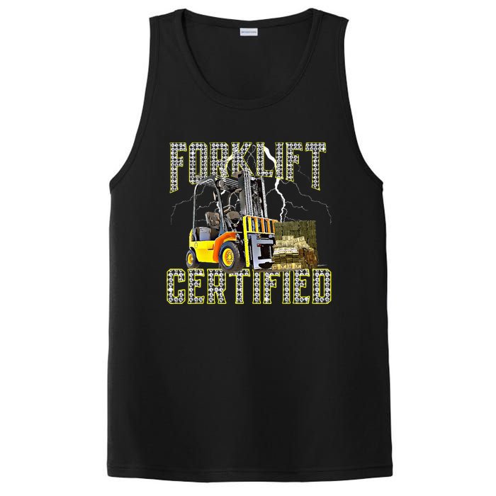 Retro Style Funny Forklift Operator Forklift Certified PosiCharge Competitor Tank