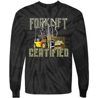 Retro Style Funny Forklift Operator Forklift Certified Tie-Dye Long Sleeve Shirt