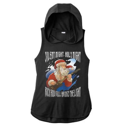 Rock Santa Guitar Guitarist Christmas Rock N Roll Great Gift Ladies PosiCharge Tri-Blend Wicking Draft Hoodie Tank