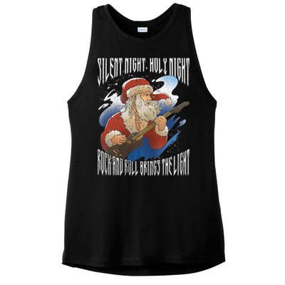 Rock Santa Guitar Guitarist Christmas Rock N Roll Great Gift Ladies PosiCharge Tri-Blend Wicking Tank