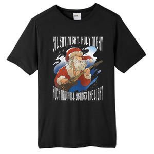 Rock Santa Guitar Guitarist Christmas Rock N Roll Great Gift Tall Fusion ChromaSoft Performance T-Shirt