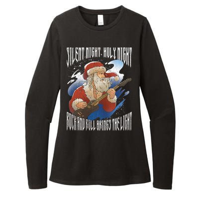 Rock Santa Guitar Guitarist Christmas Rock N Roll Great Gift Womens CVC Long Sleeve Shirt