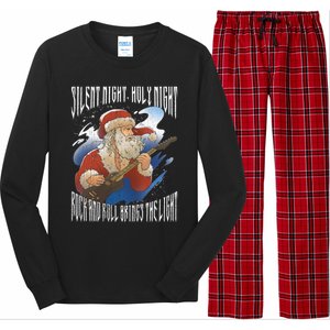 Rock Santa Guitar Guitarist Christmas Rock N Roll Great Gift Long Sleeve Pajama Set