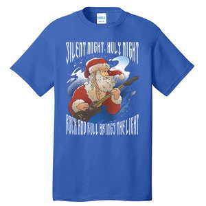 Rock Santa Guitar Guitarist Christmas Rock N Roll Great Gift Tall T-Shirt