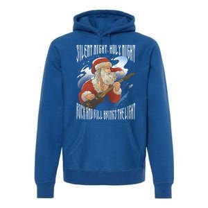 Rock Santa Guitar Guitarist Christmas Rock N Roll Great Gift Premium Hoodie